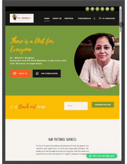 Portfolio 6 Dr SHALINI`s DIET & WELLNESSConsultant/Dietcian