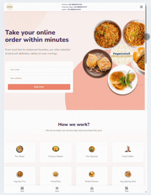 Portfolio 15 FingerlickerzFoodServices/Online Food Ordering